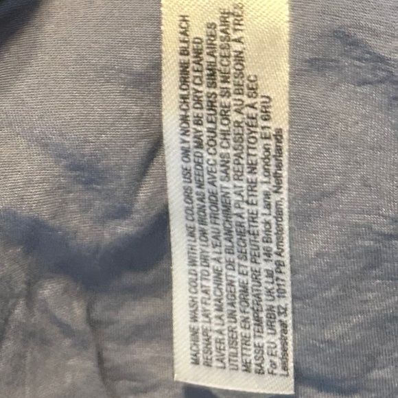 Free People Gray Blue Linen Texture Tank Top Cut Out Shoulder StripeTies Size M - Picture 11 of 11